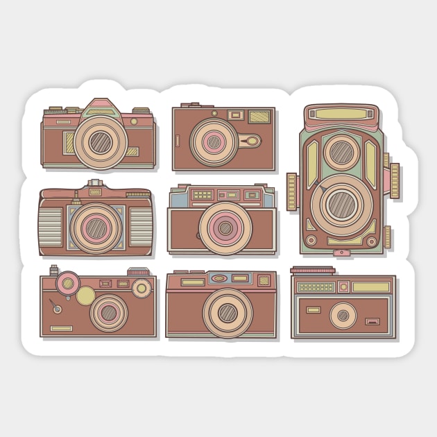 Brown Classic Camera Sticker by milhad